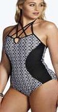 boohoo Honey Geometric Harness Swimsuit - multi pzz98441
