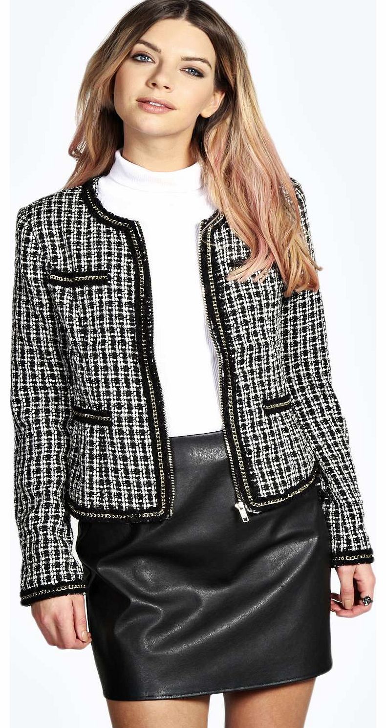 Imani Embellished Boucle Jacket - black azz14365