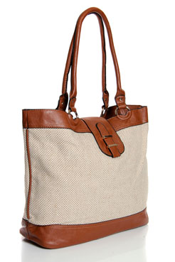 Jenny Woven Contrast Shopper Bag