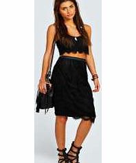 boohoo Jessica All Over Lace Midi Skirt - black azz30550