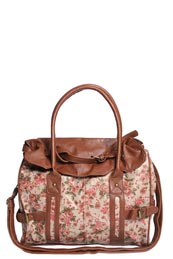 Jilly Floral Print Twin Handle Bag