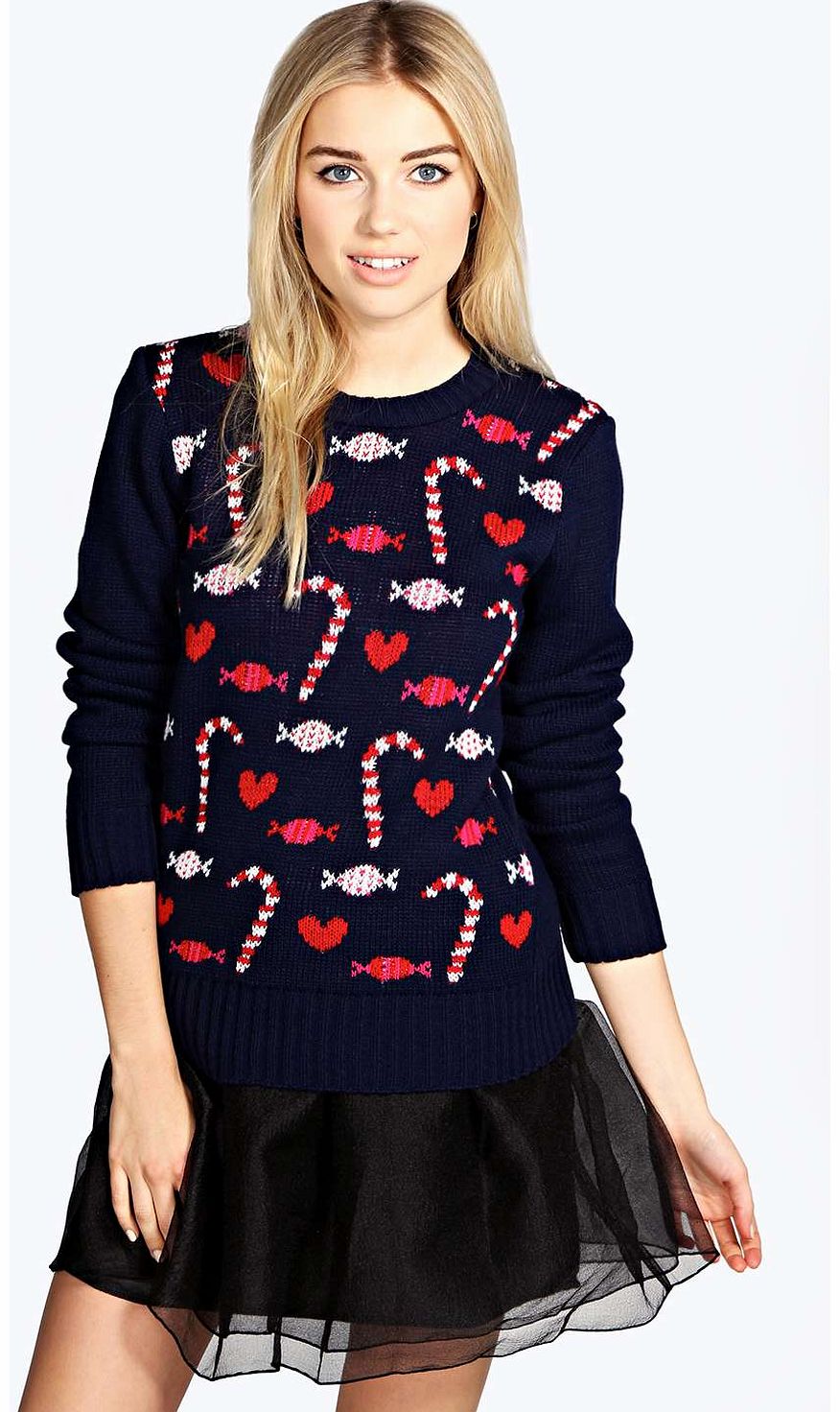 Kate Candy Christmas Jumper - navy azz14505