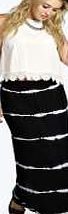 boohoo Lara Tie Dye Maxi Skirt - black pzz98007