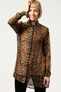 Layla Animal Print Chiffon Blouse Female