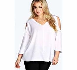 boohoo Lina Open Shoulder Blouse - ivory pzz98947