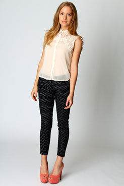 Boohoo Lolly Embroidered Collar Blouse