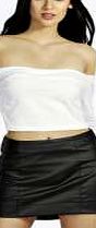 Long Sleeve Crop Top - white azz08372