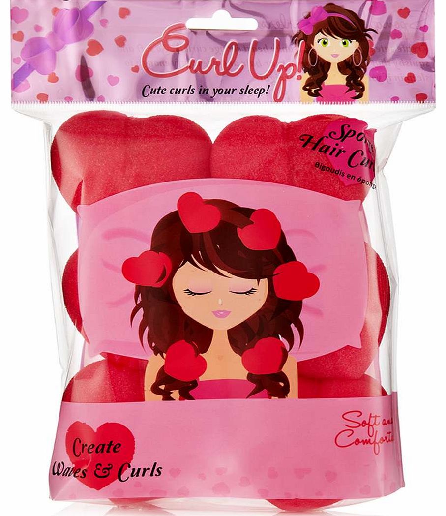 Lottie Heart Hair Sponge Rollers - red azz16094