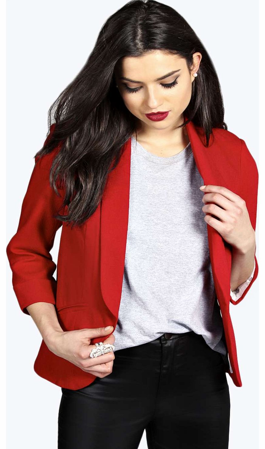 Louise Shawl Collar Tailored Blazer - red azz14685