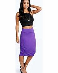 boohoo Maddie Jersey Midi Length Tube Skirt - violet