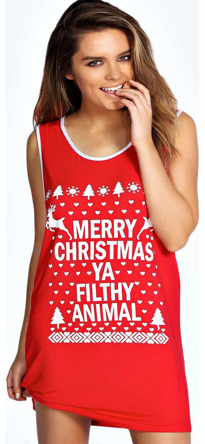 Mary Merry Chirstmas Basketball Vest Dress - red