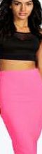 boohoo Neon Midi Skirt - pink azz04904