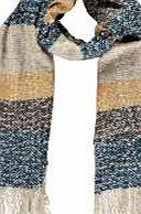 boohoo Oversize Heringbone Stripe Scarf - blue azz13418