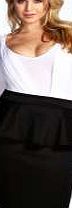 boohoo Peplum Midi Skirt - black pzz98371