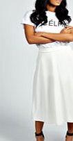 boohoo Plain Full Circle Midi Skirt - ivory azz34748