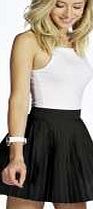 boohoo Pleated Crepe Mini Skirt - black azz09858