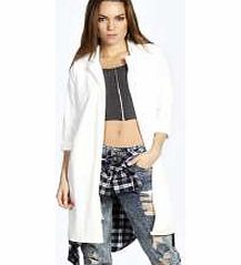 Rosetta Longline Ponte Duster Coat - cream