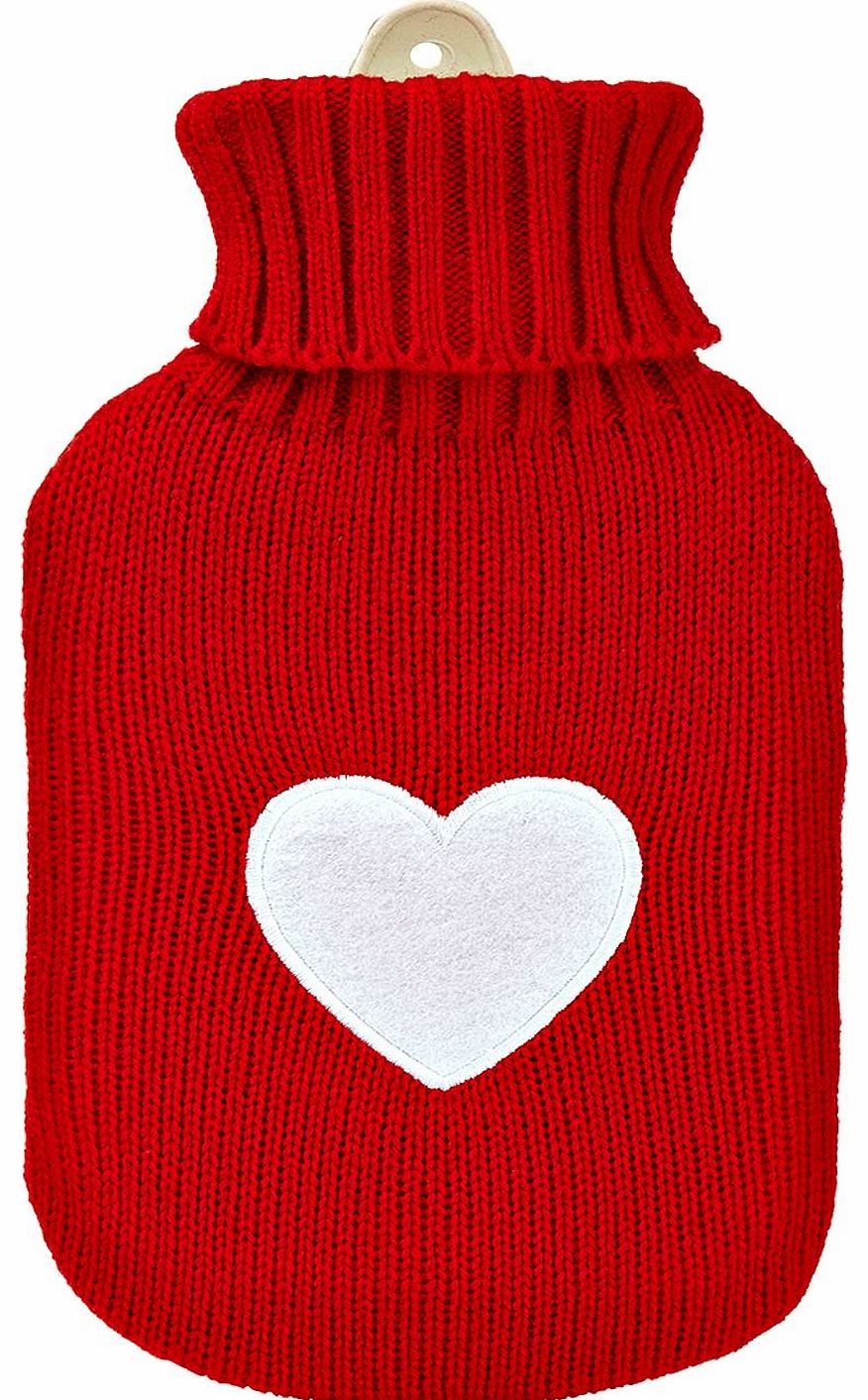 Rosie Heart Hot Water Bottle - red azz16093