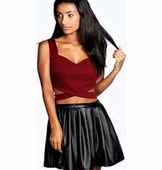 boohoo Sally Cut Out Bralet - wine azz21301