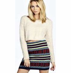 boohoo Sascha Fairisle Printed Knitted Mini Skirt -