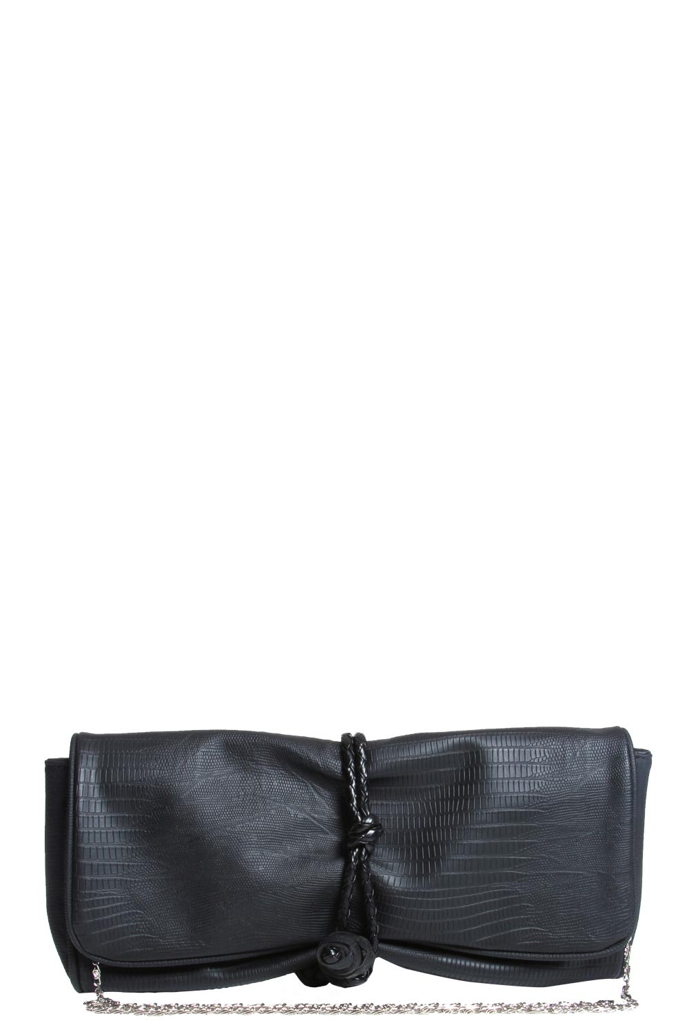 Shelly Scale Effect Rope Tie Clutch -