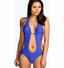 boohoo Siargao Padded Cut Out Swimsuit - lilac azz21480