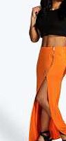 boohoo Side Zip Maxi Skirt - orange azz10838