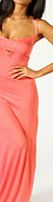 Strappy Cross Over Back Maxi Dress - coral