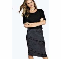 boohoo Tie Dye Midi Skirt - charcoal azz14562
