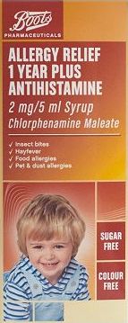 Boots Pharmaceuticals, 2041[^]10076471 Boots Allergy Relief 1 Year Plus Antihistamine