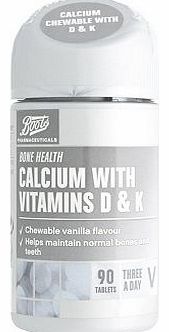 Boots Calcium with Vitamins D & K 90 Chewable