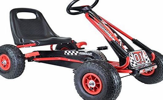 Bopster Pedal Go Kart Inflatable Wheels Red Black GoKart Racing Kids Boys Outdoor