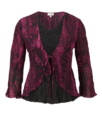 Crinkle Lace Print Blouse