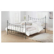 Double Bed, Antique Silver Effect &