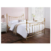 King Metal Bed Frame, Brass & Airsprung