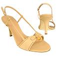 Front Bow Camel Leather Sandal Shoes