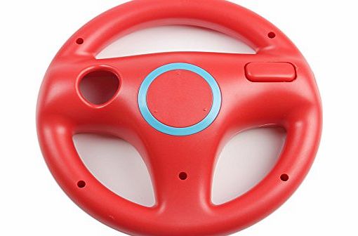 Boriyuan Replace Steering Wheel for Wii Mario Kart Racing Game Remote Controller (Red)