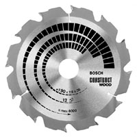 Bosch Circular Saw Blade Construct Wood 190 x 30 x 2.6 12 Z