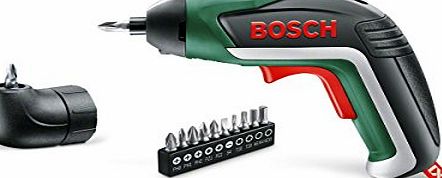 Bosch IXO Cordless Lithium-Ion Screwdriver with Right Angle Adapter, 3.6 V Battery 1.5 Ah - Black/Green/Red