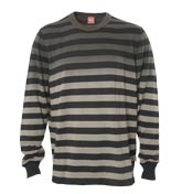 Brown and Navy Stripe Sweater (Allium)