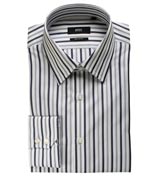 Grey Stripe Long Sleeve Shirt (Enzo)