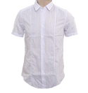 Boss Hugo Boss Lilac and White Stripe Short Sleeve Shirt (Casse E)