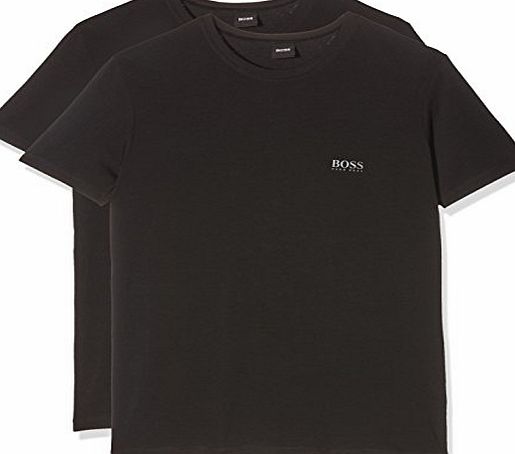 BOSS Hugo Boss Mens T-Shirt RN 2P CO/EL T-Shirt, Black, X-Large