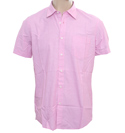 Hugo Boss Pink and Grey Stripe Short Sleeve Shirt (Argy)