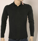 Boss Mens Black 2 Button Long Sleeve Cotton Polo Shirt - Orange Label