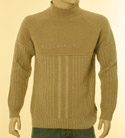 Boss Mens Camel High Neck Ribbed Design Knitted Sweater - Black Label