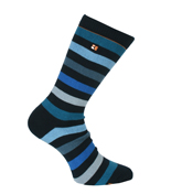 RS Design Navy, Blue and Black Stripe Socks