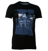 Teylor 2 Black T-Shirt with Printed Design