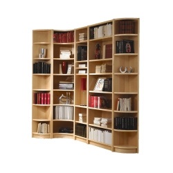 Real Wood Veneer Curved End Bookcase 2240