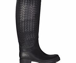 Bottega Veneta Black woven effect wellington boots